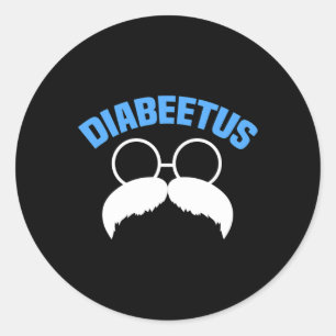 Mens Diabeetus Fun Diabetes Awareness Diabetic Bea Classic Round Sticker