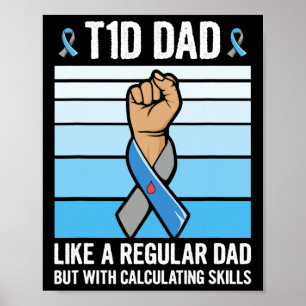 Mens Diabetic Support Quote for a Type 1 Diabetes Poster
