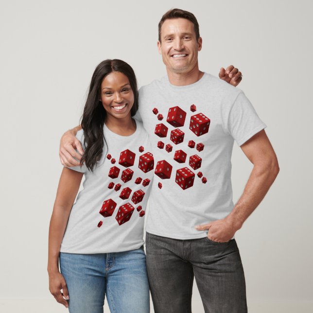 Men's dice white t-shirt long sleeve for him (Unisex)