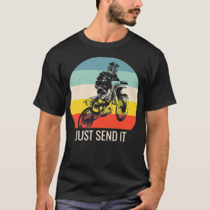 Mens Dirt Bike, Motocross, Sunset Just Send It Pre T-Shirt