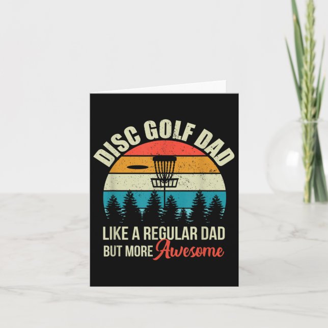 Mens Disc Golf Basket Quote Funny Disc Golf Dad Gi Card (Front)