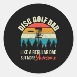 Mens Disc Golf Basket Quote Funny Disc Golf Dad Gi Classic Round Sticker