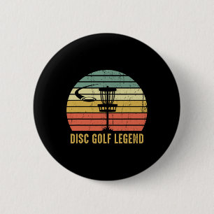 Mens Disc Golf Legend Funny Frisbee Disc Sport Vin 6 Cm Round Badge