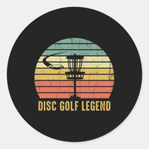 Mens Disc Golf Legend Funny Frisbee Disc Sport Vin Classic Round Sticker