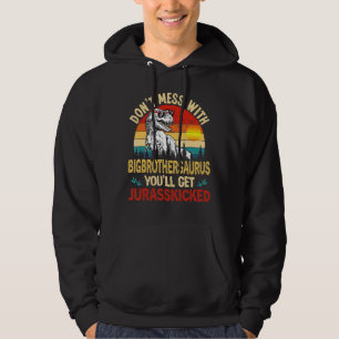 Mens Distressed Big Brothersaurus Dinosaur Rex Fat Hoodie