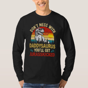 Mens Distressed Daddy Dinosaur Rex Saurus Father's T-Shirt