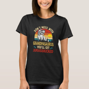 Mens Distressed Grandpasaurus Dinosaur Rex Father' T-Shirt