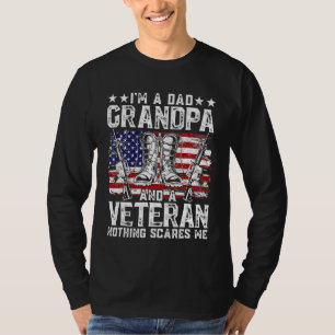 Mens Distressed I'm A Dad Grandpa Veteran Father's T-Shirt