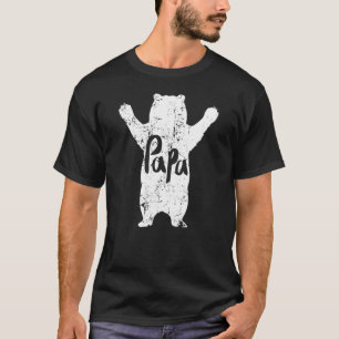 Mens Distressed Papa Bear Vintage Bear Hug For T-Shirt