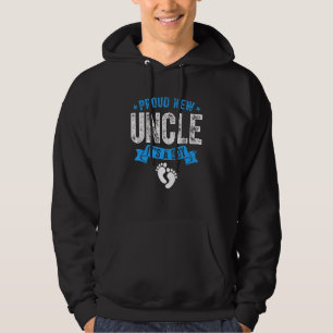Mens Distressed Proud New Uncle It's A Boy Gender Hoodie