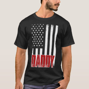 Mens Distressed Usa American Flag Daddy  For Fathe T-Shirt