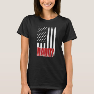 Mens Distressed Usa American Flag Daddy For Fathe T-Shirt