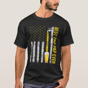 Mens Distressed USA American Flag Drinking Beer Be T-Shirt