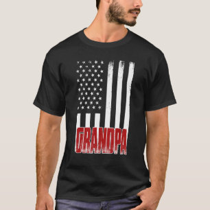 Mens Distressed Usa American Flag Grandpa For Fat T-Shirt