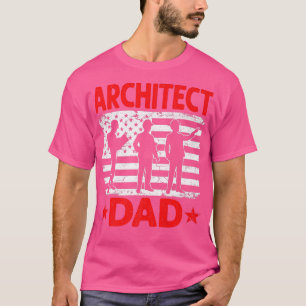 Mens Distressed USA Flag Architect Dad Patriotic F T-Shirt