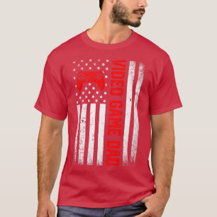 Mens Distressed USA Flag Video Game Dad Father's D T-Shirt