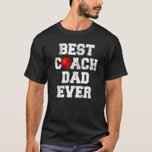 Mens Distressed Vintage Best Bowling Coach Dad Fat T-Shirt