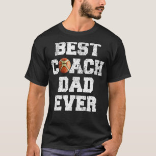 Mens Distressed Vintage Best Netball Coach Dad Fat T-Shirt
