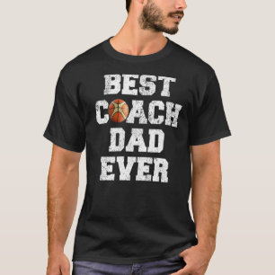 Mens Distressed Vintage Best Netball Coach Dad Fat T-Shirt