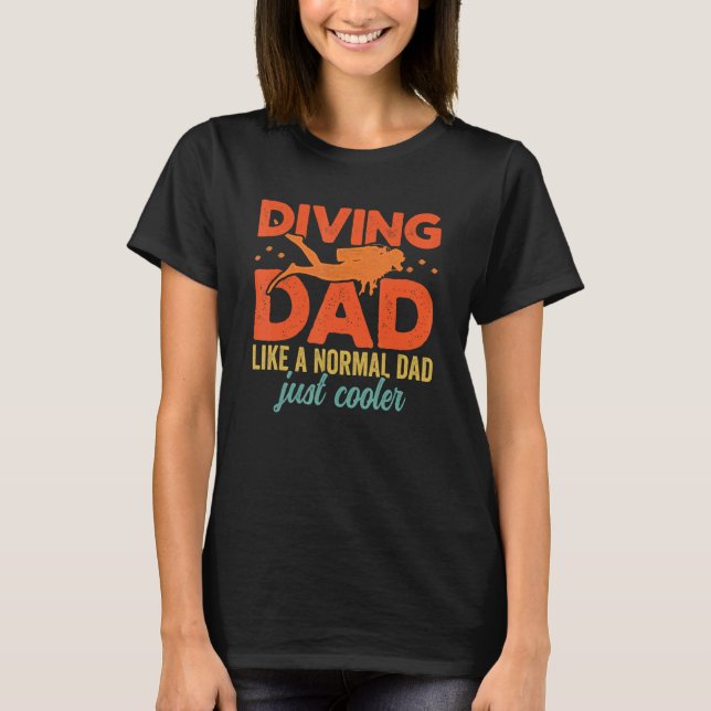 Mens Diving Dad Scuba Diver Underwater Snorkeling  T-Shirt (Front)