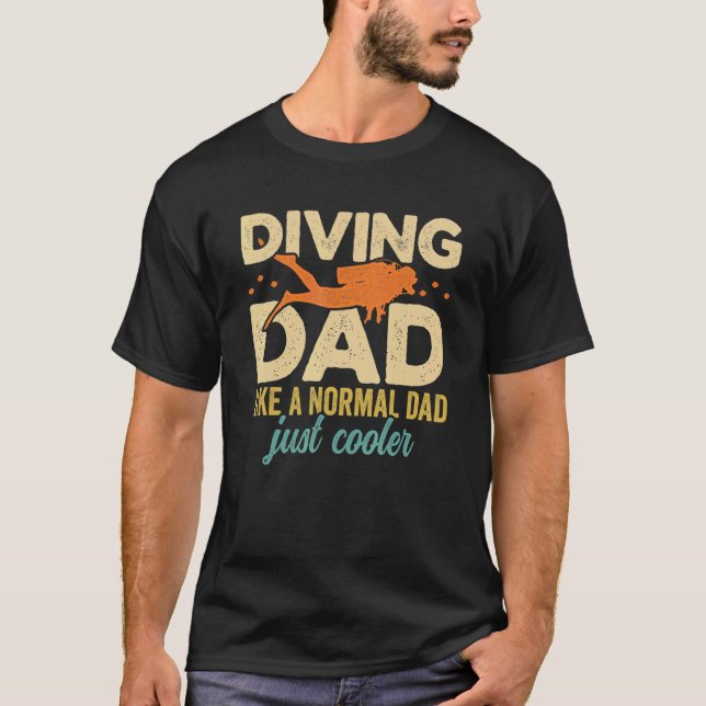 Mens Diving Dad Scuba Diver Underwater Snorkeling  T-Shirt (Front)