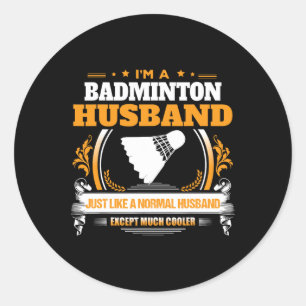 Mens Dminton Husnd Christmas Gift Classic Round Sticker