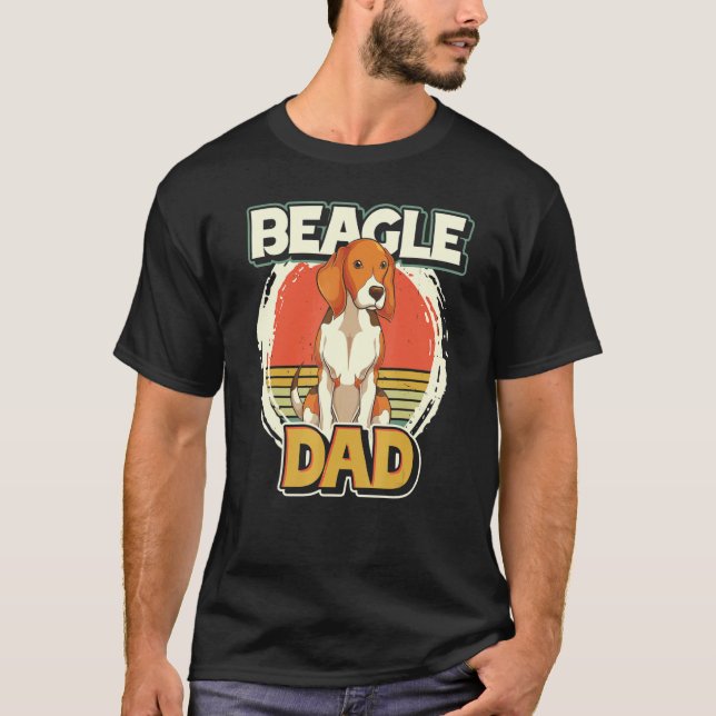 Mens Dog Dad Animal  Pet Owner Fathers Day Retro B T-Shirt (Front)