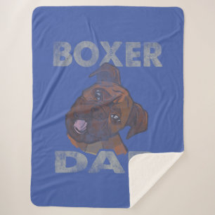 Mens Dog Dad Boxer Dog Lover  Sherpa Blanket