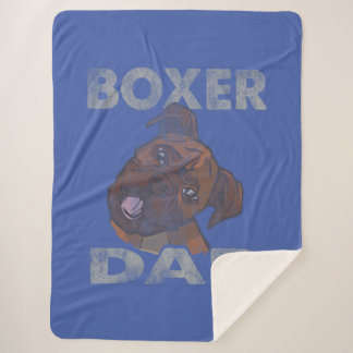 Mens Dog Dad Boxer Dog Lover  Sherpa Blanket