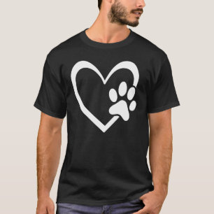Mens Dog Dad Mum Puppy Love Dogs Cats Paw Print He T-Shirt