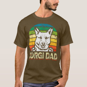 Mens Dog Dad Retro Best Corgi Dog Dad Ever Fathers T-Shirt