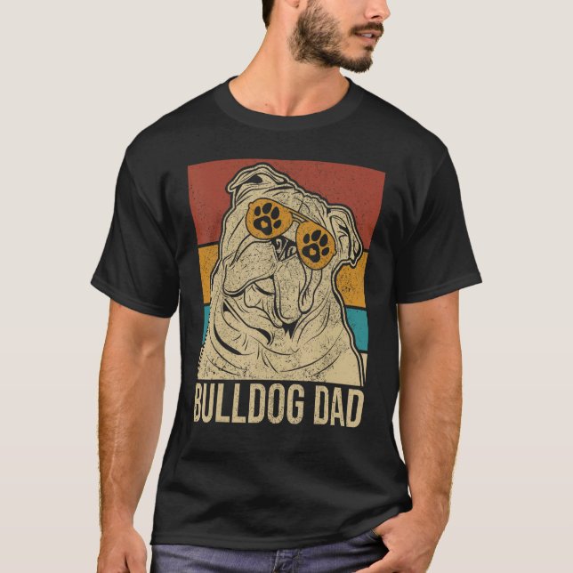 Mens Dog Papa Pet Owner Animal  Outfit English Bul T-Shirt (Front)