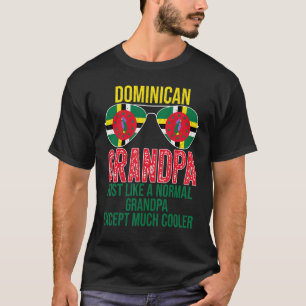 Mens Dominican Grandpa Dominica Flag Sunglasses Fa T-Shirt