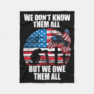 Mens Dont Know But Owe Veteran Day Performance Fleece Blanket