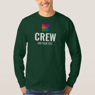 Mens Double Sided Design Print Long Sleeve Crew T-Shirt