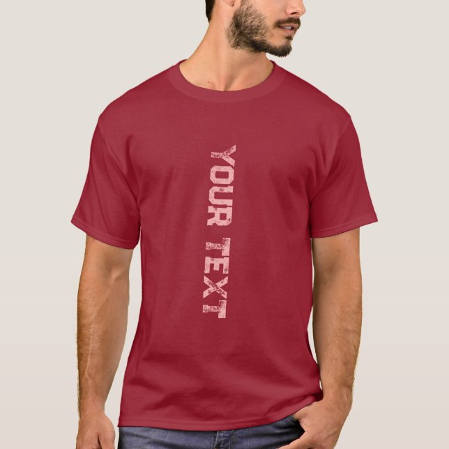 Mens Double Sided Distressed Font Template Maroon T-Shirt (Front)