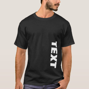 Mens Double Sided Print Big Bold Font Text Black T-Shirt