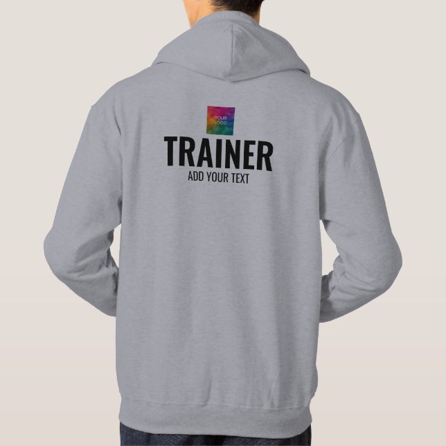 Mens Double Sided Template Grey Coach Trainer Hoodie (Back)