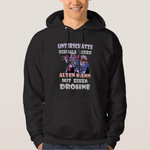 Mens Drone Drone Pilot Grandpa Old Man Hoodie
