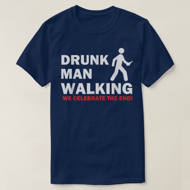 Mens Drunk Man Walking Bachelor Party Wedding Groo T-Shirt (Design Front)