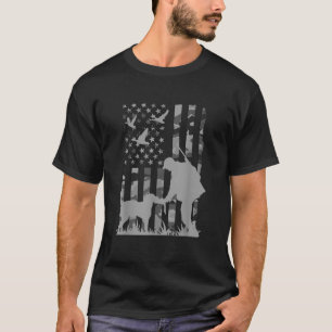 Mens Duck hunting camouflage usa flag labrador ret T-Shirt