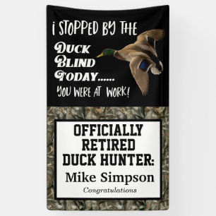 Men's Duck Hunting Retirement Party Camo Mallard Banner