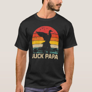 Mens  Duck  Vintage Retro Duck Papa Father's Day T-Shirt