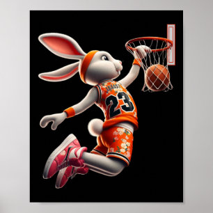Mens Dunk Easter Bunny Bysketll Boys Kids Poster