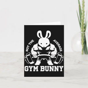 Mens Easter Day Gym Bunny Rabbit Weightlifting Card