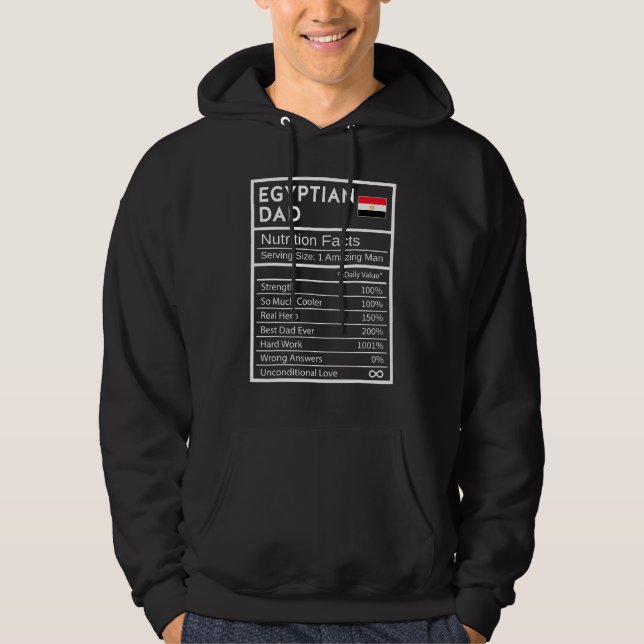 Mens Egyptian Dad Nutrition Facts National Pride F Hoodie (Front)