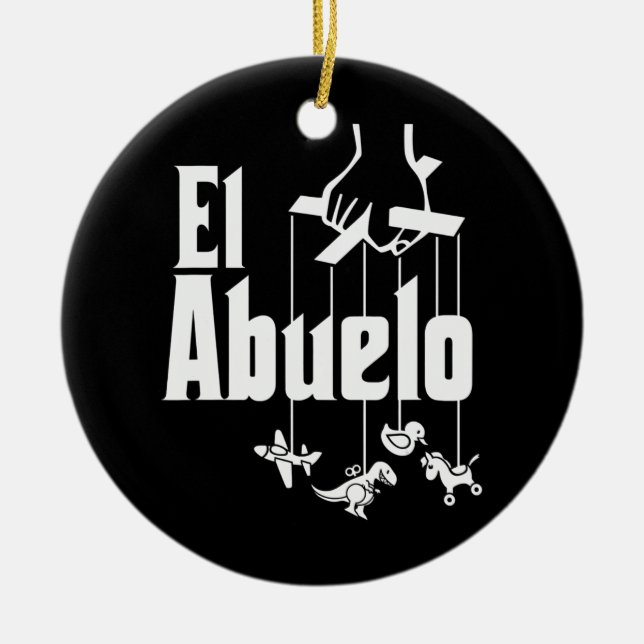 Mens El Abuelo Spanish Hispanic Grandfather  Ceramic Tree Decoration (Front)