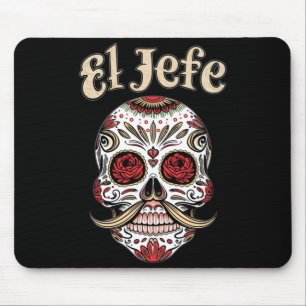 Mens El Jefe Sugar Skull Dia De Los Muertos Skull Mouse Mat