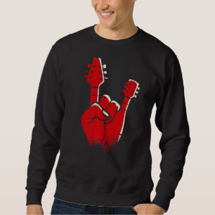 Mens Electric Guitar Devil Horns Devil Hand Heav Sweatshirt