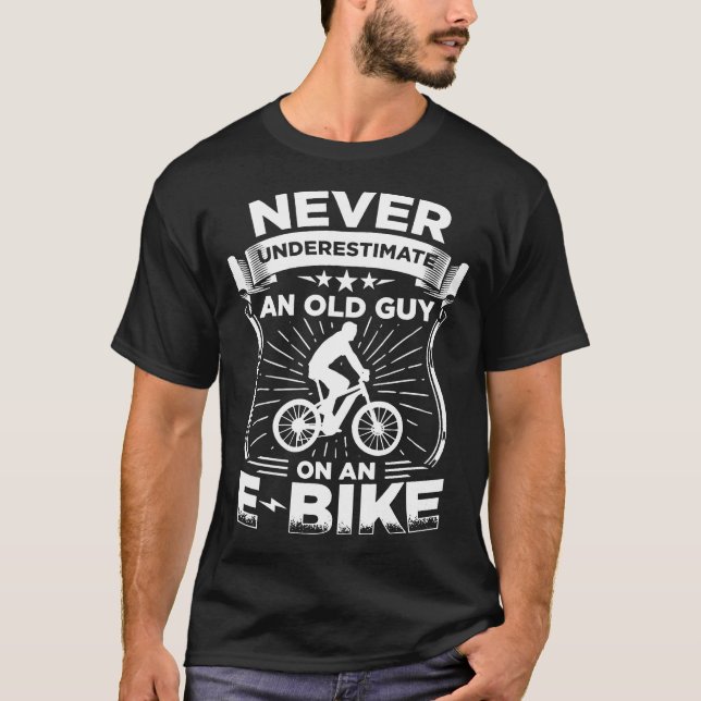 Mens Electric Mountain Bike Dad E Bike Grandpa Cyc T-Shirt (Front)